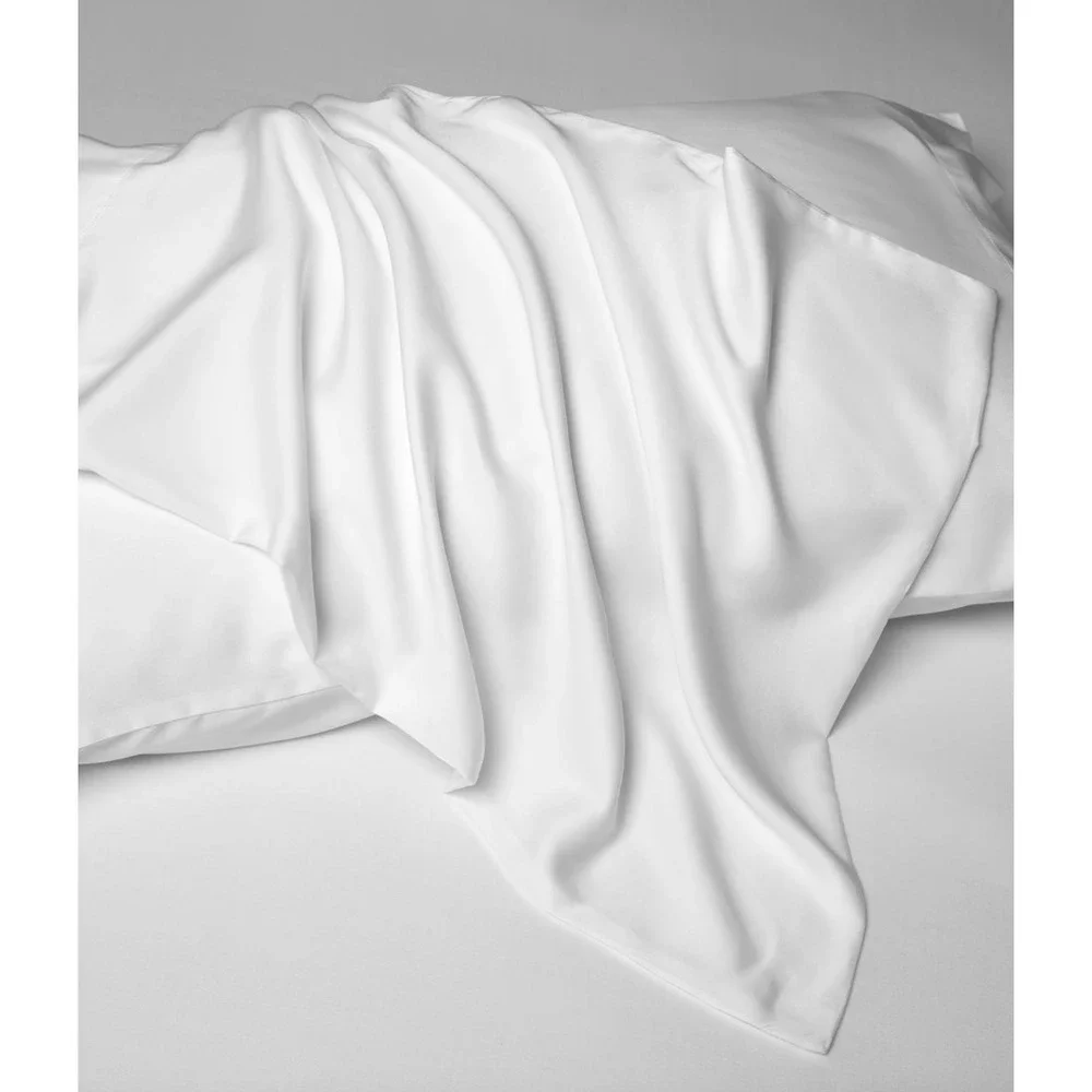 White‎ Tencel Sheet Set with Pillowcase King Modern Quiet Luxury Minimalist Chic